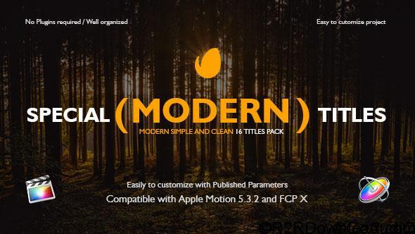 Videohive Special Modern Titles Pack for FCPX 20708205 Free Download